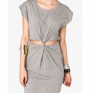 Forever 21  Gray Knotted Cutout Dress